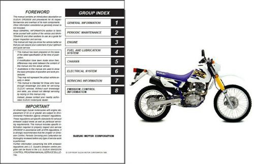 96-09 suzuki dr200se repair service manual cd       --    dr200 dr 200 se