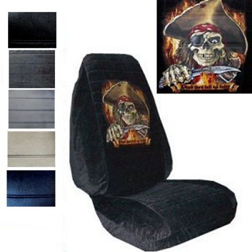 Velour seat covers car truck suv pirate dead men tell no tales high back pp #x