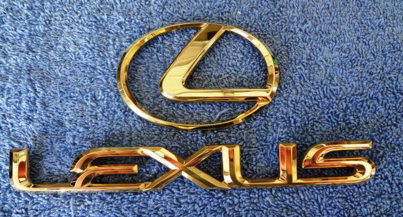 Original nos new oem 90's es ? models lexus gold rear trunk ornament emblem set