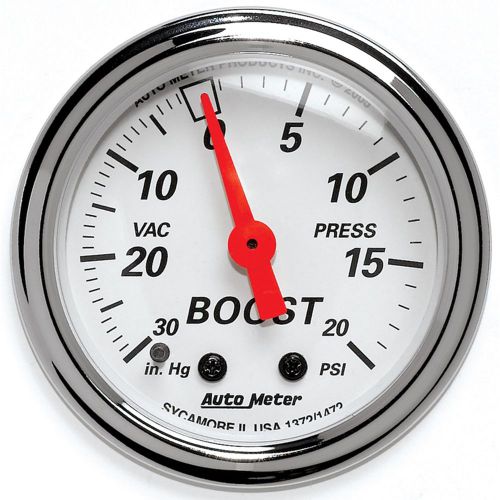 Auto meter 1372 arctic white; mechanical boost/vacuum gauge