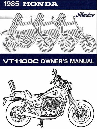 1985 honda vt1100c shadow 1100 motorcycle owners manual -vt1100 c-vt1100-honda