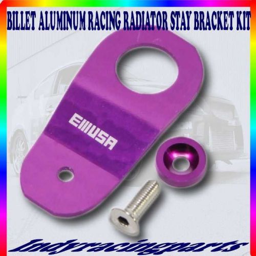 Billet aluminum purple radiator stay bracket kit 96-00 civic ek 00-09 s2000 ap1