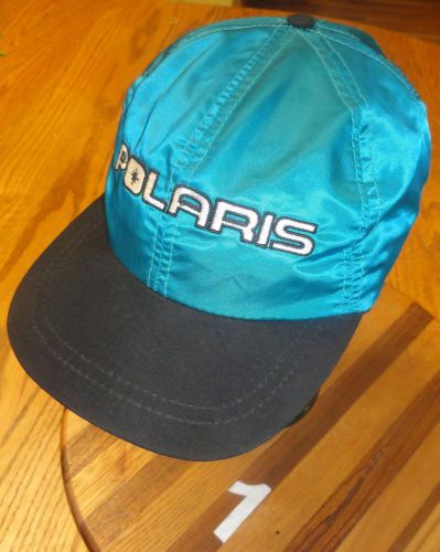 Vintage polaris snapback adjustable hat shiny blue &amp; black made in the usa