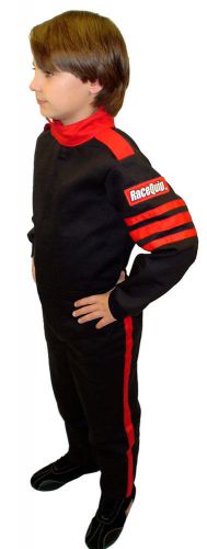 Racequip/safequip black/red youth medium pro-1 1 piece driving suit p/n 1950093