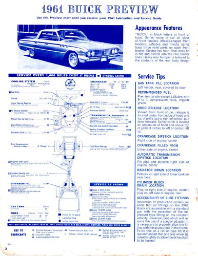 1961 buick v-8 61 preview lube lubrication charts &amp; pictures