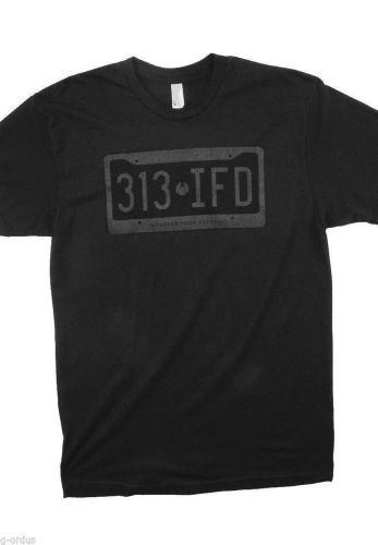 New ifd imported from detroit area code 313 license plate black size xxl shirt!