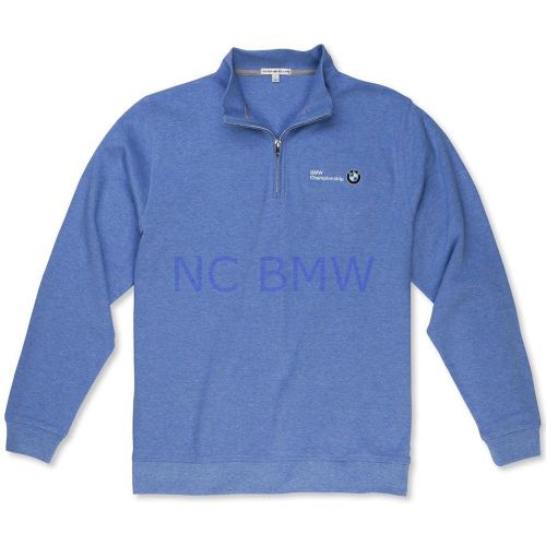 Bmw genuine peter millar interlock 1/4 zip pullover men elixir blue m medium