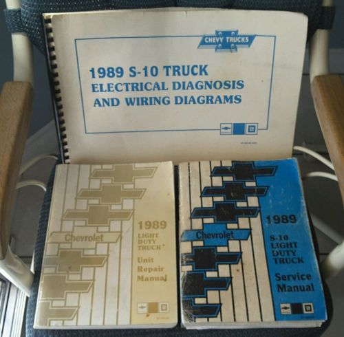 1989 chevrolet s10 service, unit, and electrical manual book set