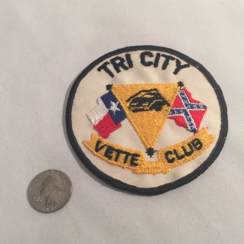 Rare vintage 1970&#039;s tri-city corvette club jacket patch, texas flag