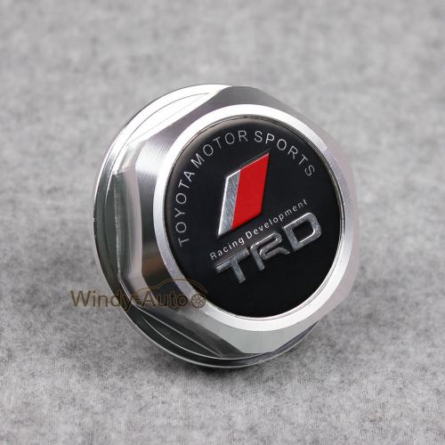 Jdm trd silver racing engine oil fuel filler cap tank cover for toyota lexus