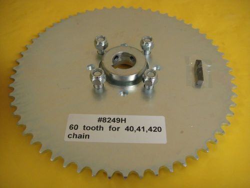 Go cart sprocket and hub for 1&#034; axle ,60 tooth for #40,41 &amp;420 chain  wao: 8249h