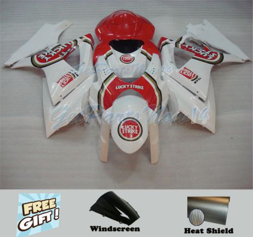 Fit for suzuki gsxr 1000 07-08 bodywork injection white red plastic fairing i21