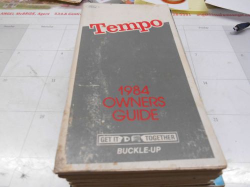 1984 ford tempo  owner&#039;s guide