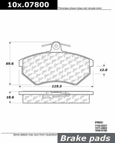 Centric 104.07800 brake pad or shoe, front-posi-quiet metallic w/shims-preferred