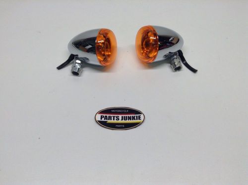 Harley davidson chrome turn signals front xl sportster softail dyna