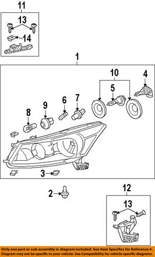 Honda oem 33100tp6a01 headlight-headlamp assembly