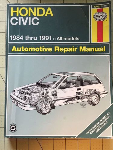 Haynes 42023 / 1227 honda civic 1984-91 all models, including crx si, wagon, awd