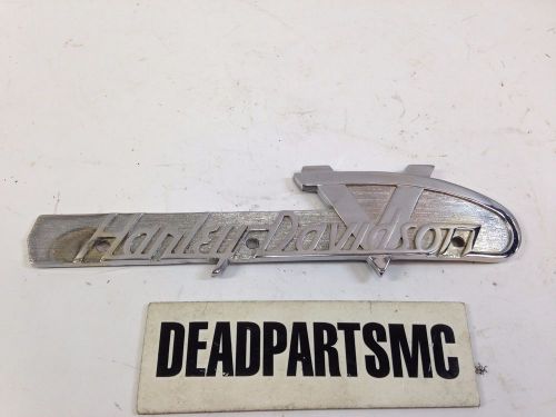 Harley 1955 1956 right gas fuel tank badge emblem name plate