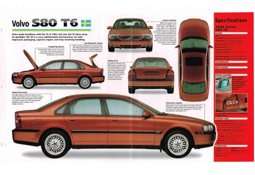 1998 / 1999 volvo s80 / s-80 t6 imp brochure