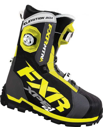 Fxr-snow elevation lite boa focus insulated boots, charcoal/hi-vis yellow, us-12