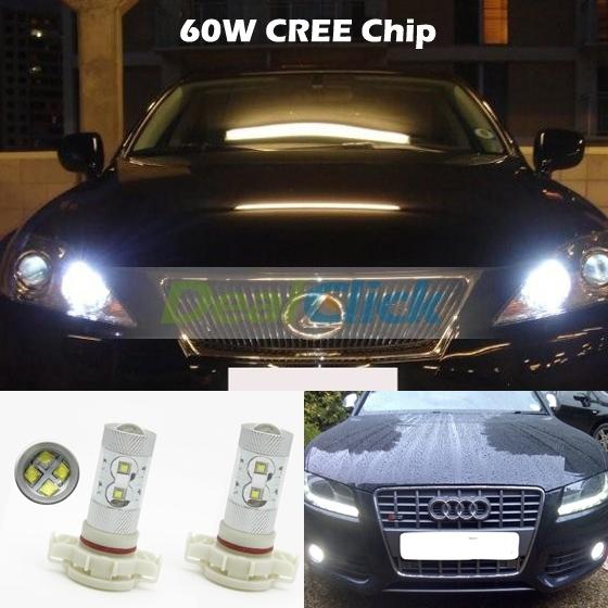 2x 60w h16 5202 5201 led high power super white fog light headlamp us shipping!!