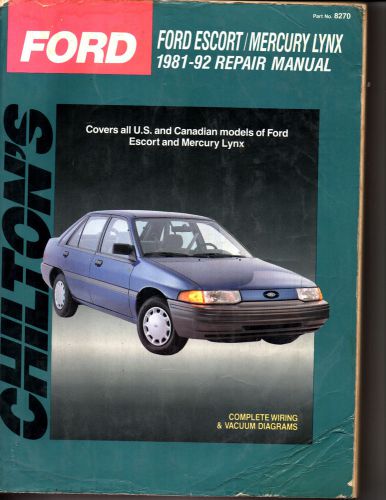 Ford escort/lynx 1981-92 us/can chiltons repair manual