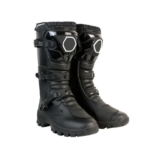 Mak new mens leather waterproof motorcycle street bike biker racing boots black