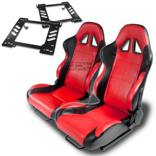 Type-5 racing seat black red woven+silder+for 97-06 wrangler tj suv bracket x2