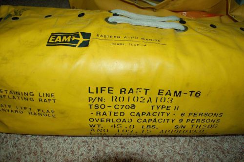 Eam t-6 life raft recertifiable in case w/accessories