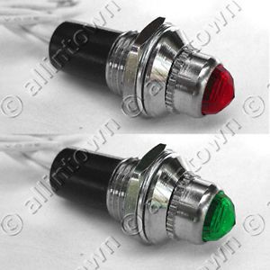 Red green 12v indicator lights pilot dash toggle signal warning instrument panel