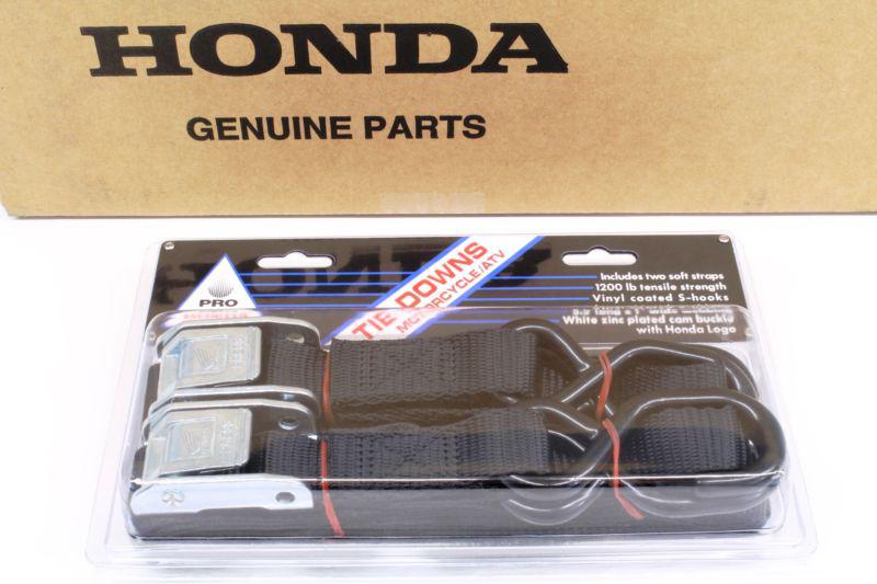 New pro honda tie down strap set universal tiedowns genuine black #d74 