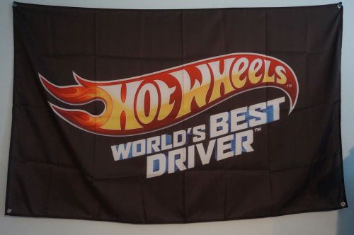 Hot wheels world best drivers flag banner man cave horizontal 5x3 feet