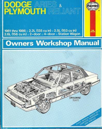 1981-1986 dodge aries plymouth reliant service manual