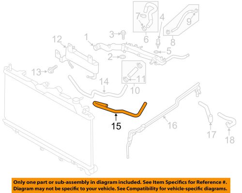 Subaru oem 2015 legacy 2.5l-h4 cooling-lower hose 45520al01a