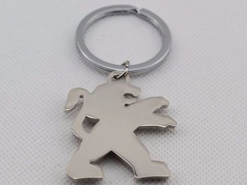 3d stainless metal keychain car logo key ring for peugeot gift