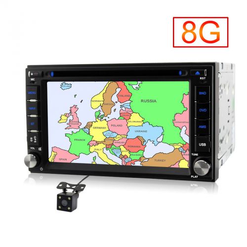 Us hd double 2 din gps navigation car stereo dvd player bt ipod mp3 *tv+camera