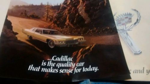 1974 cadillac four page foldout style sales brochure -- vintage