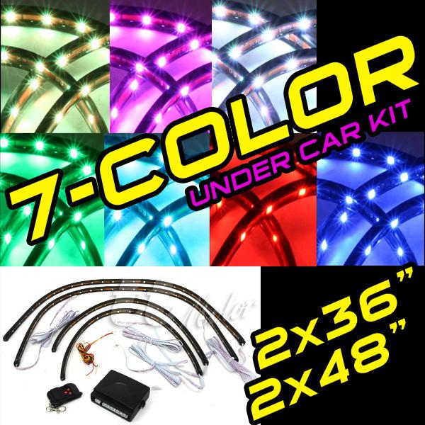 Deal 7 color flash knight rider led light strip car kit 48"