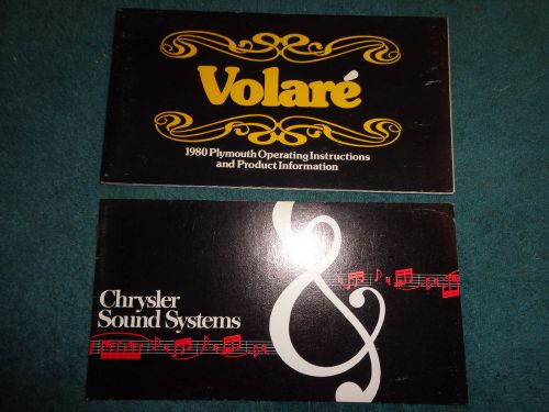 1980 plymouth volare owner&#039;s manual set / guide book &amp; radio book  / original