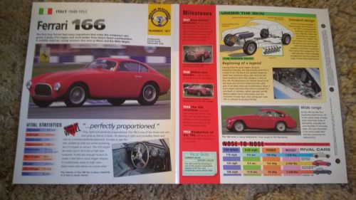 1948 ferrari 166 original imp brochure 48 49 50 51 53 spec sheet hot cars