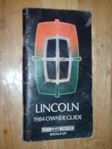 1984 lincoln owner&#039;s manual / original owners book!!!