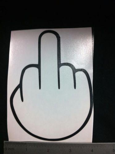 Middle finger vinyl sticker decal black pick color!! flip off shocker car window