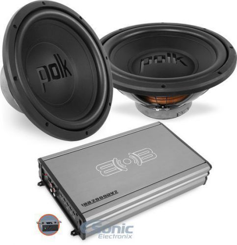 Polk audio + belva amplified bass pack: 2 12&#034; dxi subs + monoblock amplifier