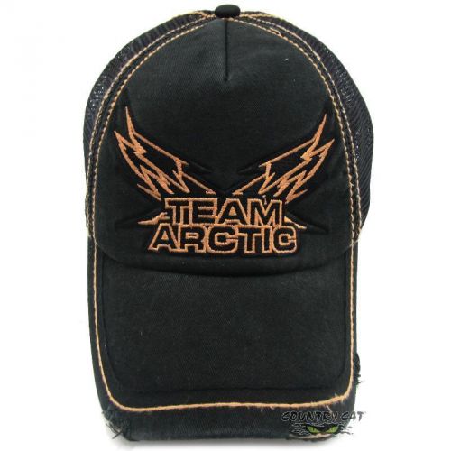 Arctic cat mens team arctic trucker with mesh cap hat - black &amp; gold - 5243-127