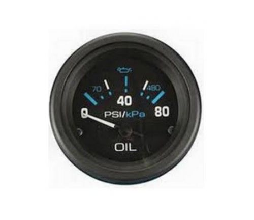 Teleflex morse 68392p sierra black eclipse 2&#034; 0-80 psi oil pressure gauge meter