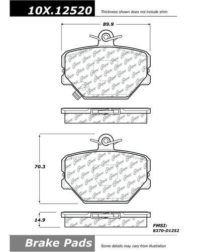 Centric 104.12520 brake pad or shoe, front-posi-quiet metallic w/shims-preferred