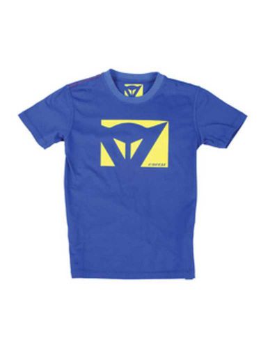 Dainese color new kid youth tee/t-shirt, blue/yellow-fluo, xl