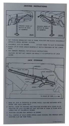 1967 lincoln jack instructions decal