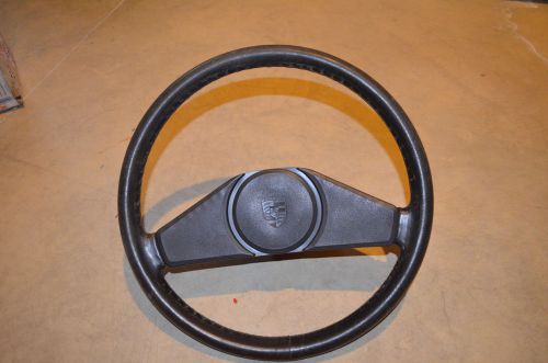 1977 78 79 80 81 82 porsche 911 924 944 oem black leather steering wheel nice!