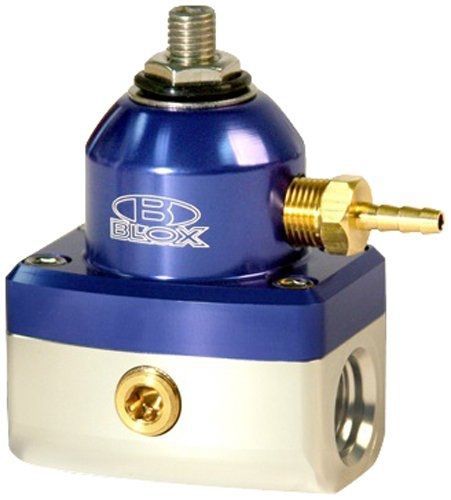 Blox racing bxfu-00411-bls competition blue/silver 3-port adjustable fuel